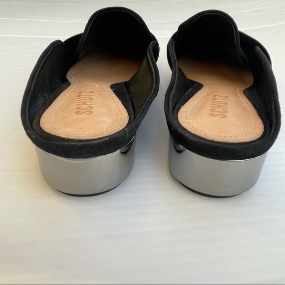 Schutz Eunice mule flat slide clog metallic heel - Picture 5 of 14